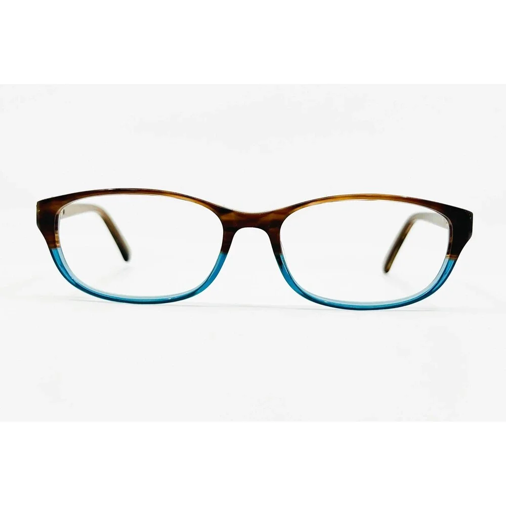 Jill Stuart Eyeglasses Womens Brown Blue JS 317-2 Oval Full Rim 51-16-130